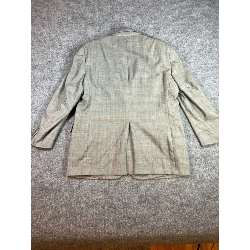 Vintage Austin Reed Wool Sport Coat Beige Glen Check Made in USA Quiet Luxury Cl